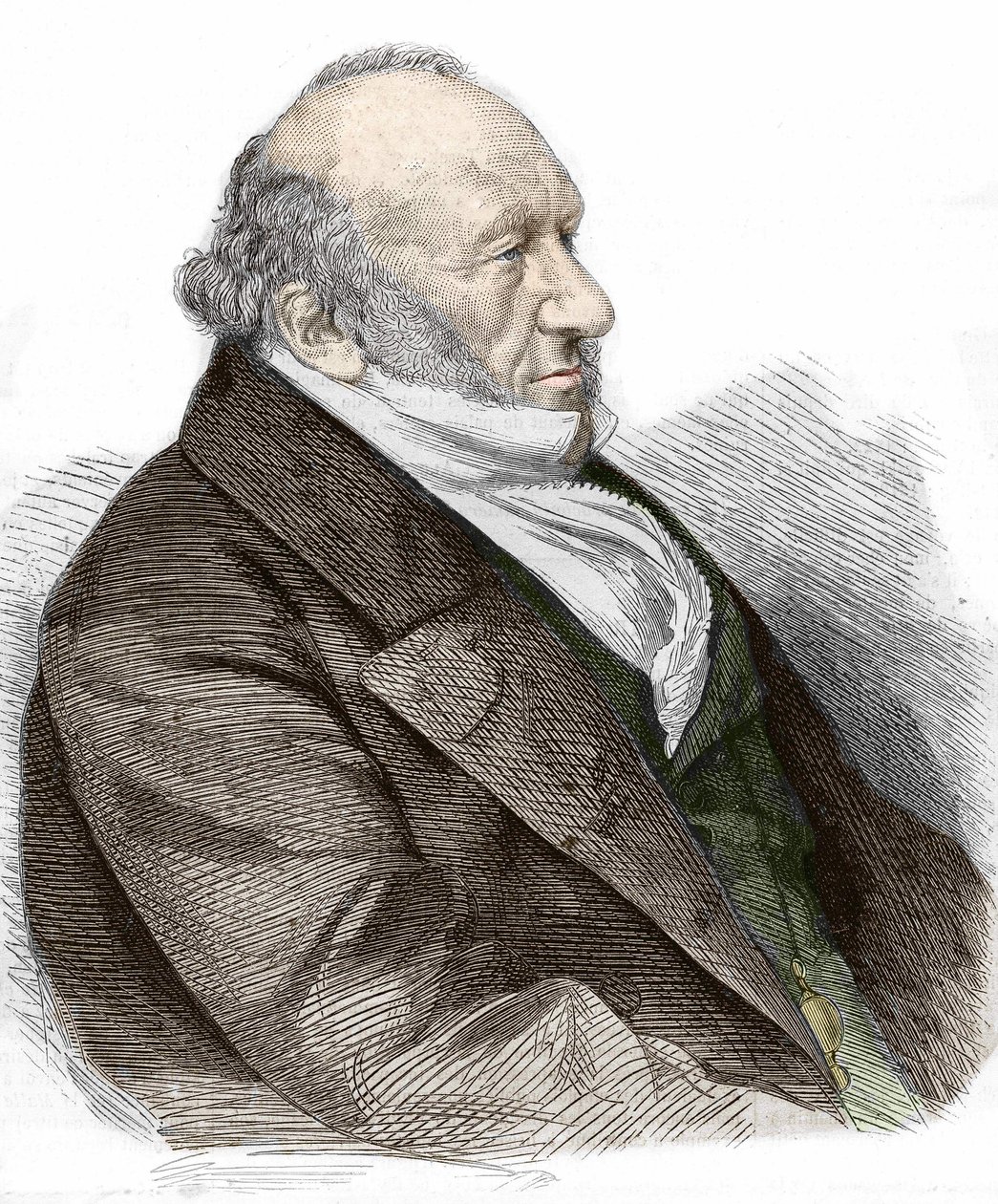 Porträtt av Sir Moses Montefiore (1784-1885) engelsk bankir och filantrop, av italienskt ursprung. gravyr från 1867. av Unknown artist