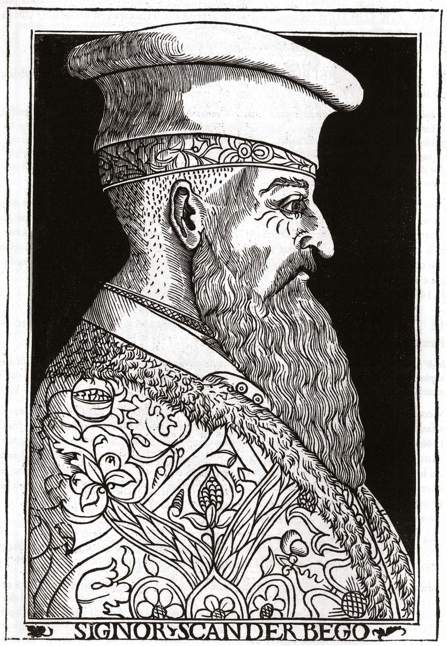 Porträtt av Skanderbeg (eller Scanderbeg) (1403 - 1468), albansk krigsman. av Unknown artist