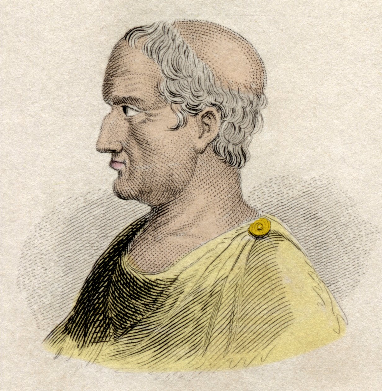 Porträtt av Solon, lagstiftare och poet av Aten (ca 640-ca 588 f.Kr.)”. Gravyr av 1800-talet. av Unknown artist