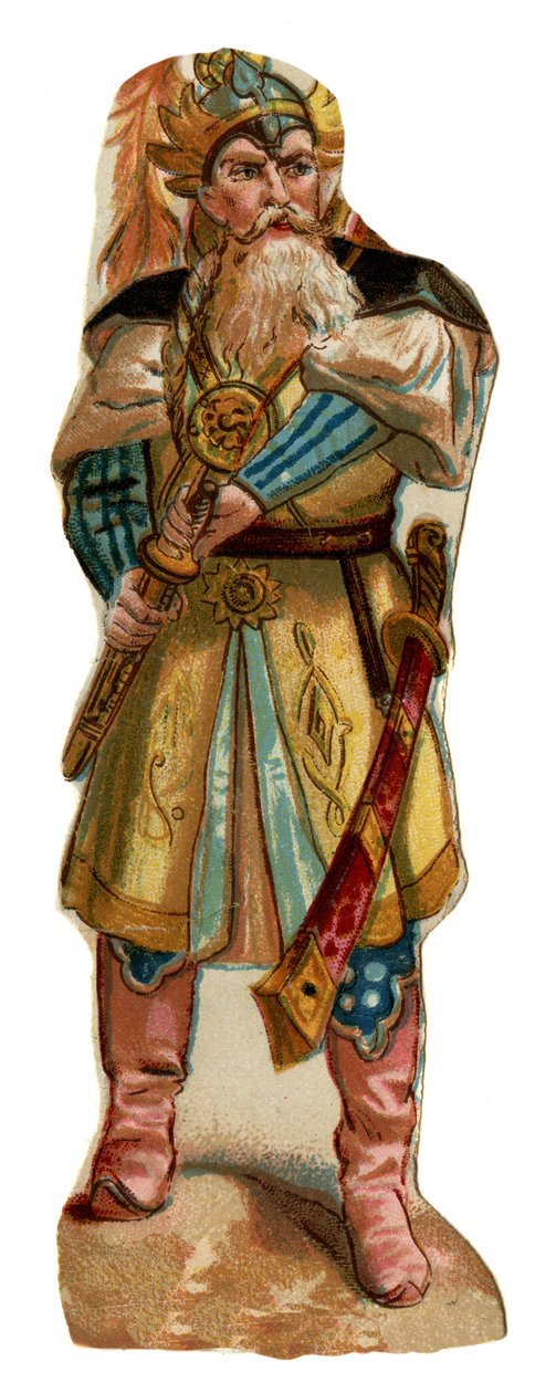 Porträtt av Tamerlan (1336-1405) (eller Timur Lang, "Timur den lame"). Kromolitografi, sent 1800-tal. av Unknown artist