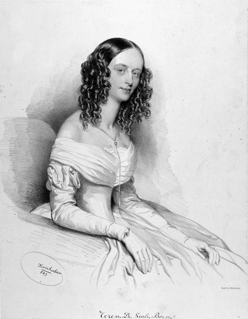 Porträtt av [Teresa] De Giuli Borsi italiensk sopran. av Unknown artist