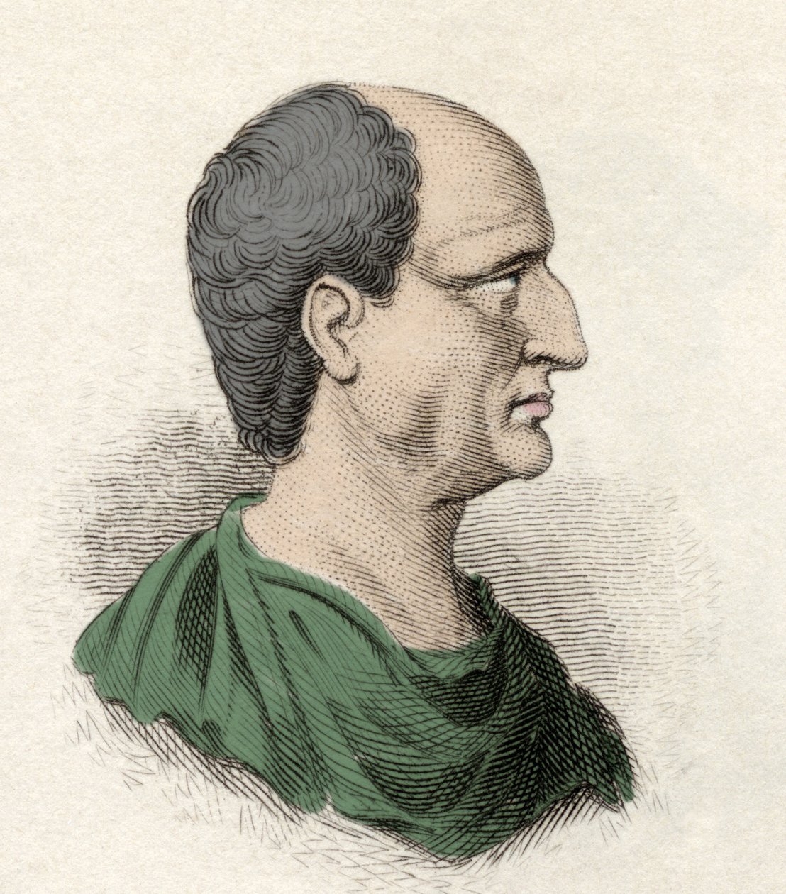Porträtt av Themistokles (grekiska Themistokles), statsman och atensk general (525-460 f.Kr.). Gravyr av 1800-talet. av Unknown artist
