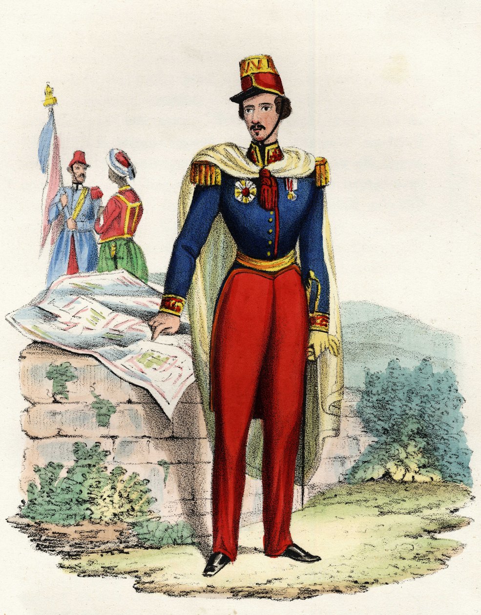 Porträtt av Thomas Robert Bugeaud (1784-1849), hertig av Isly, marskalk av Frankrike. I "" Storia d