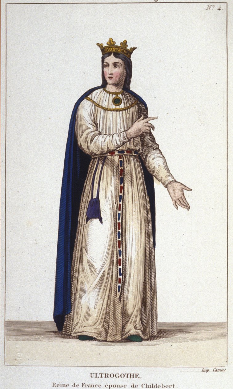 Porträtt av Ultrogothe drottning av Frankrike och hustru till Childebert 1st. av Unknown artist