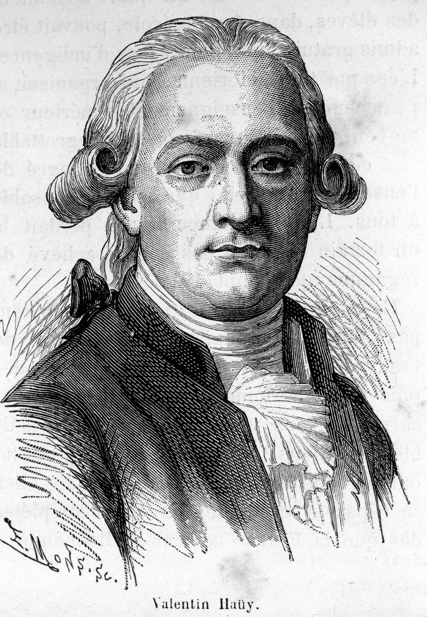 Porträtt av Valentin Hauy, en fransk pedagog (1745-1822), han ägnade sig åt utbildning av blinda. av Unknown artist