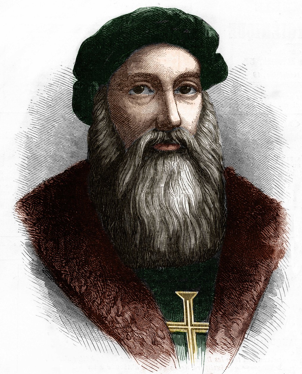 Porträtt av Vasco de Gama (1469-1524) portugisisk navigatör. av Unknown artist