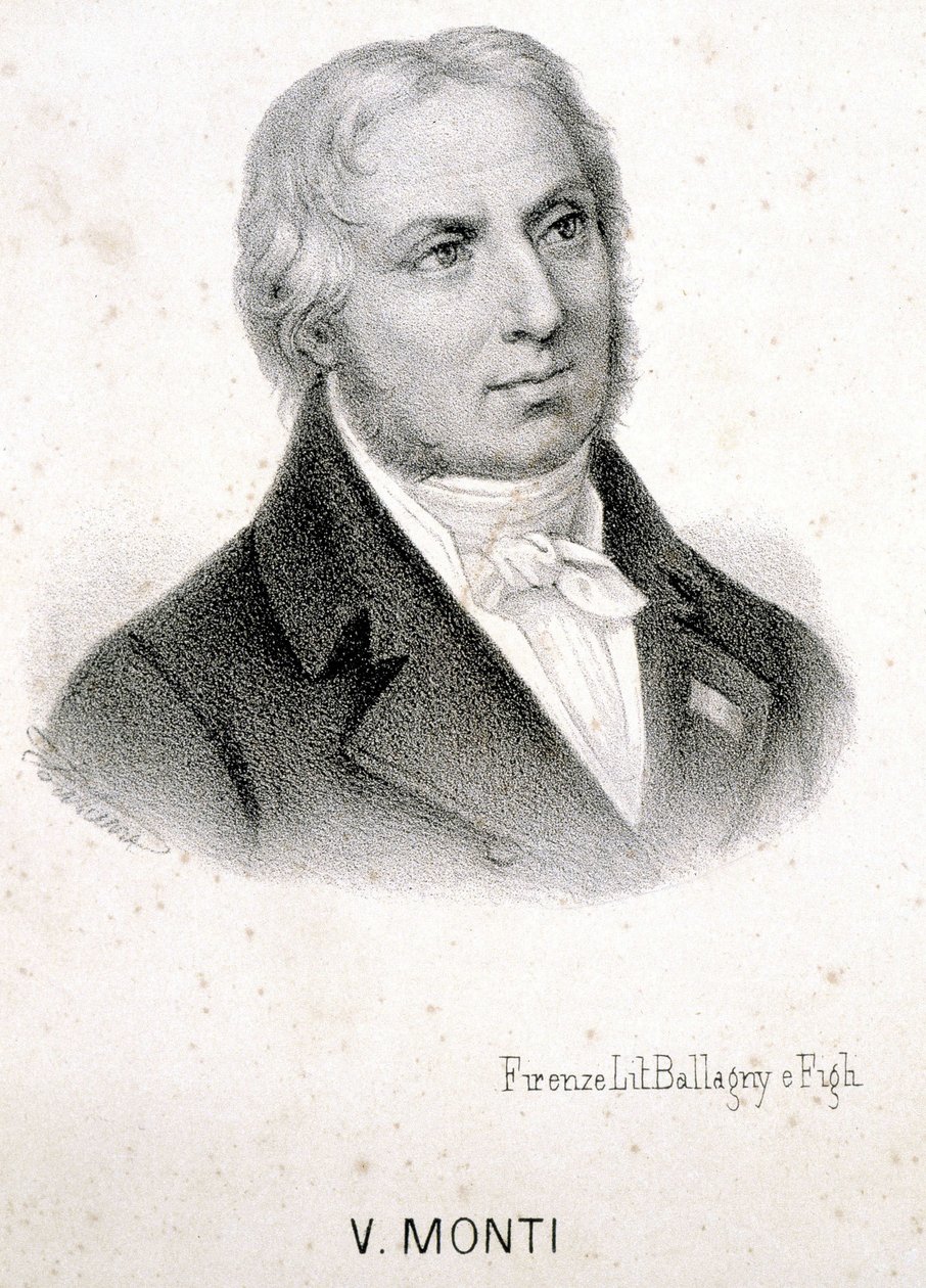 Porträtt av Vincenzo Monti (1754 - 1828), italiensk poet, gravyr från 1800-talet. av Unknown artist