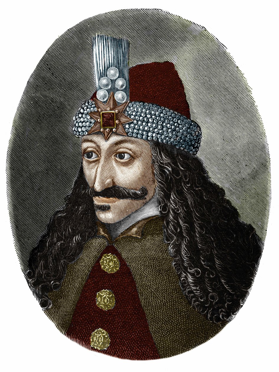 Porträtt av Vlad Tepes III spetsaren eller Dracula (1431-1476) som inspirerade Bram Stoker till karaktären Dracula, en roman skriven 1897. av Unknown artist
