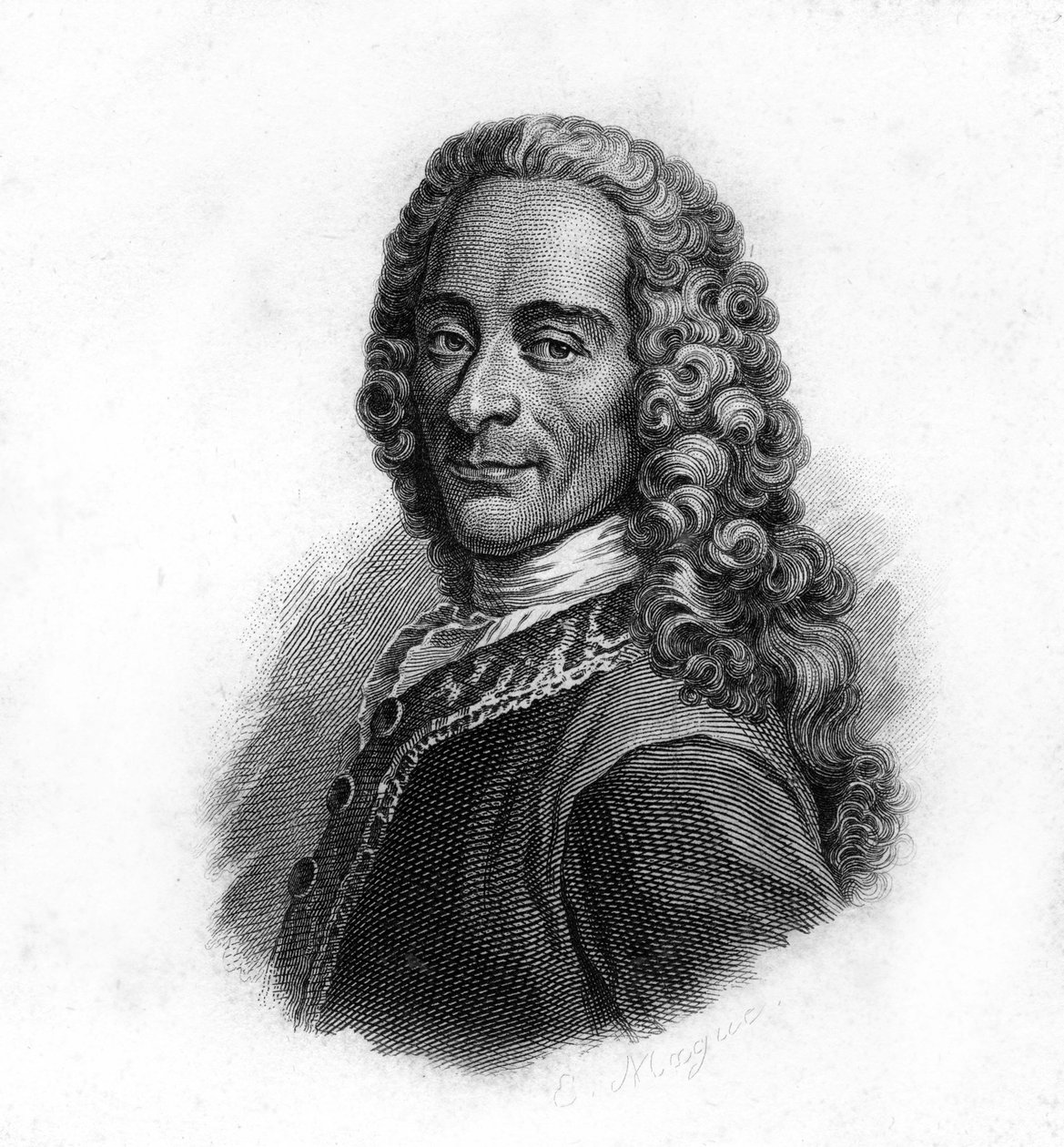 Porträtt av Voltaire, gravyr från 1800-talet av Unknown artist