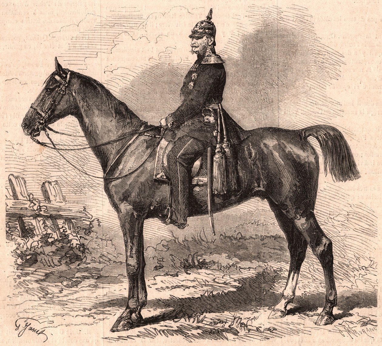 Porträtt av William I i uniform till häst av Unknown