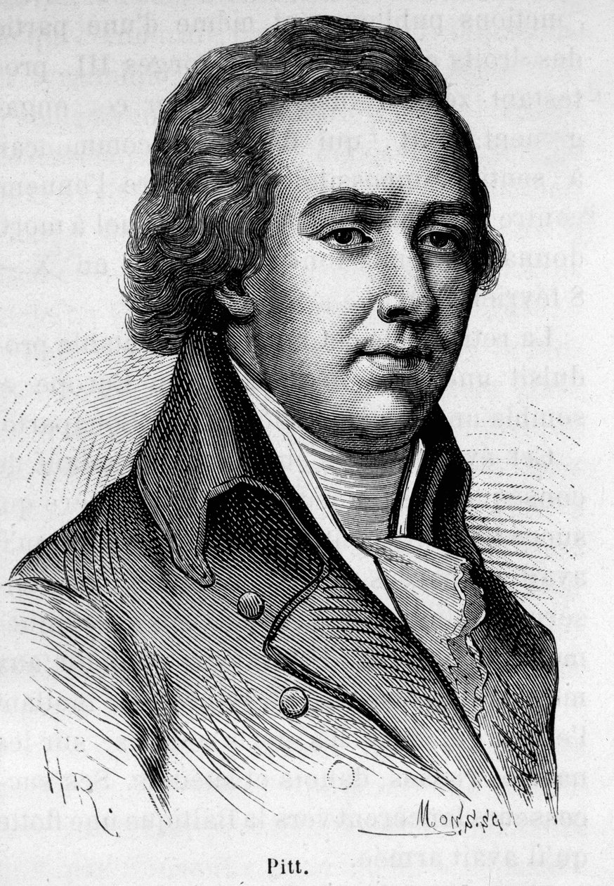 Porträtt av William Pitt the Young (1759-1806), tidigare brittisk minister. av Unknown artist