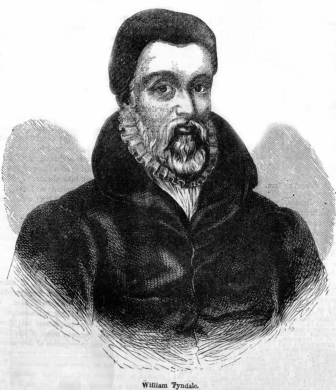 Porträtt av William Tyndale (Tindale) (1494-1536), walesisk teolog och översättare. Gravyr av 1800-talet. av Unknown artist