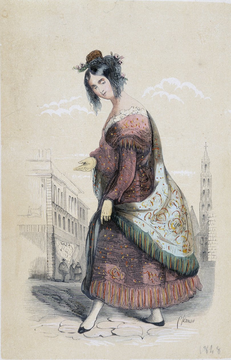 Porträtt av en zigenare från Sevilla av Unknown artist