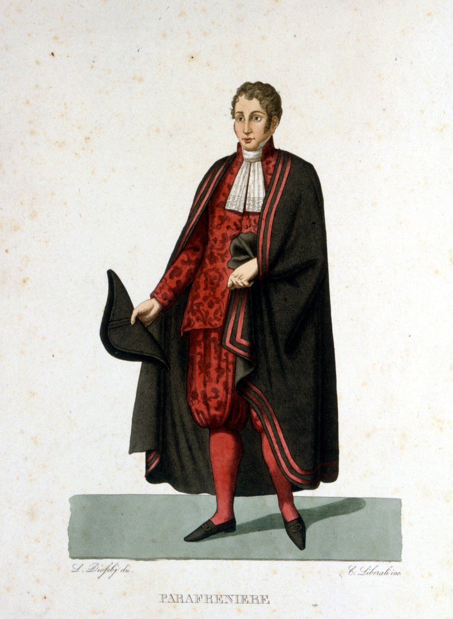 Porträtt av ett påvligt palats i Vatikanstaten. 1800-talsgravyr. av Unknown artist