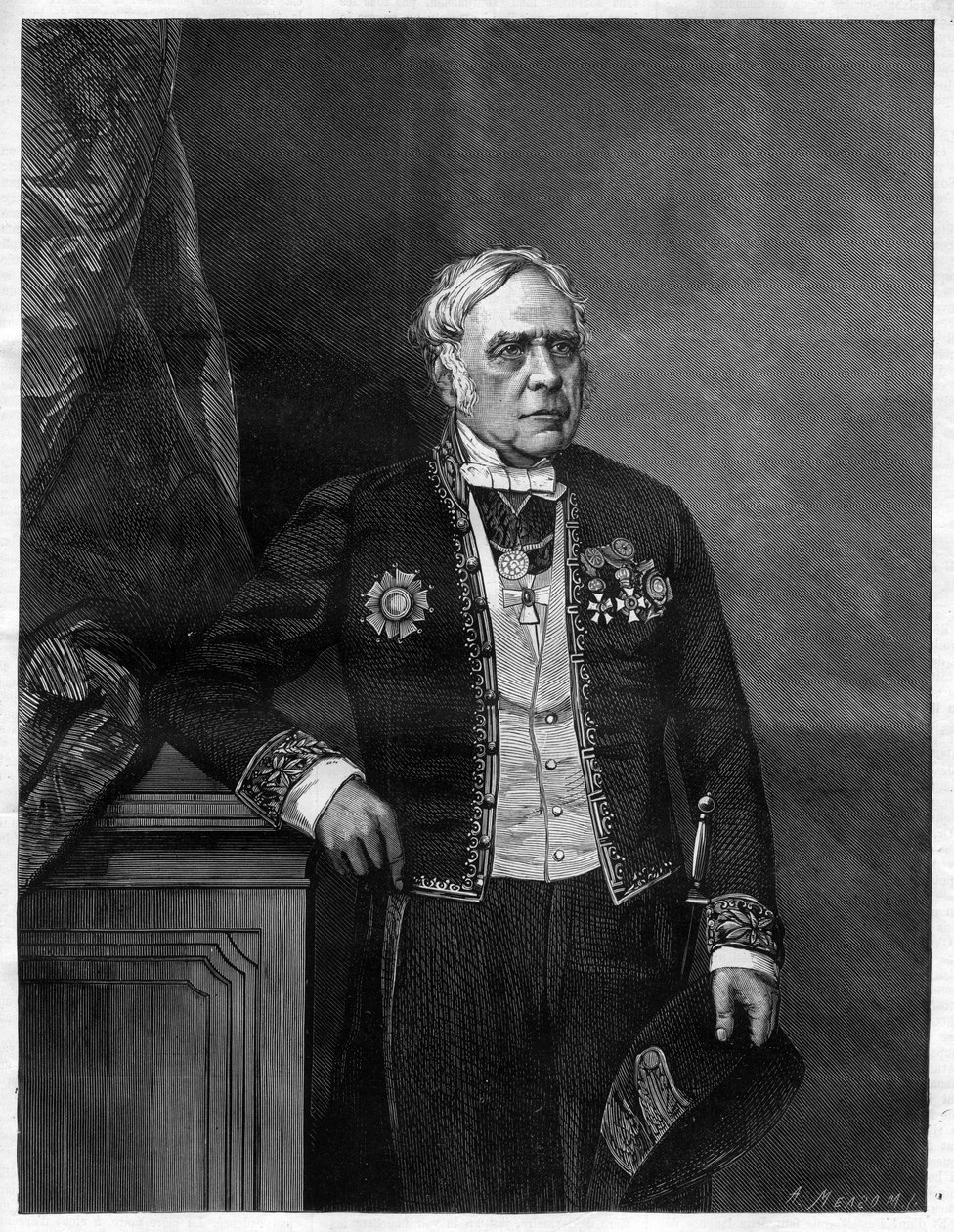 Porträtt av den engelske kompositören Daniel Francois Esprit Auber (Daniel-Francois-Esprit) (1782-1871) av Unknown artist