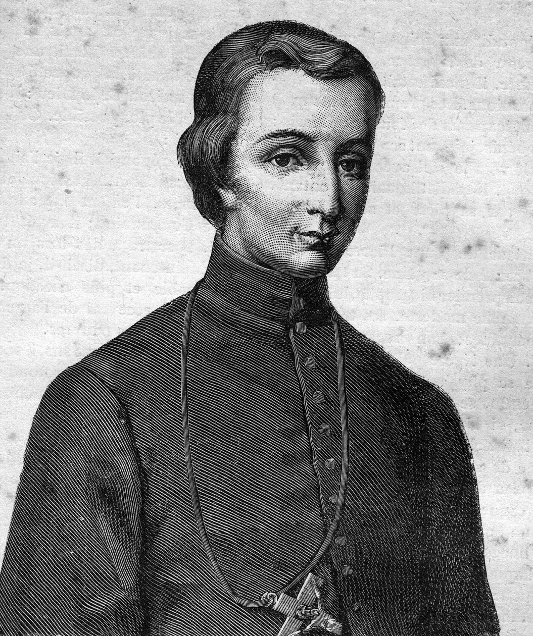 Porträtt av den "" salige Pierre-Louis-Marie Chanel, Marist, Oceaniens förste martyr (1803 - 1841) - i "" Les Contemporains", n.d. sent 1800-tal. av Unknown artist