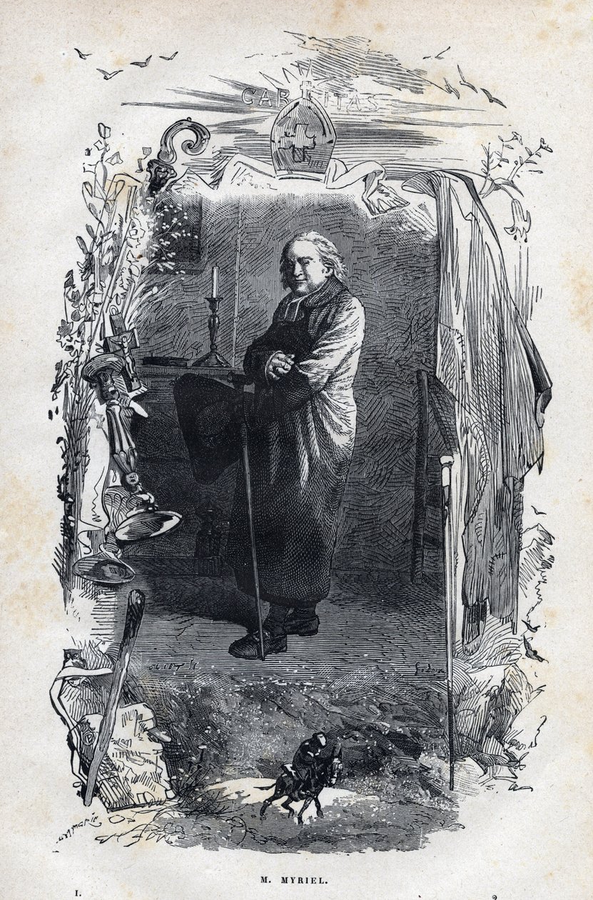 Porträtt av Eveque Myriel - Illustration av Gustave Brion (1824-1877) för "The Miserables - First Part: Fantine" av Victor Hugo (1802-1885) 1862 av Unknown artist