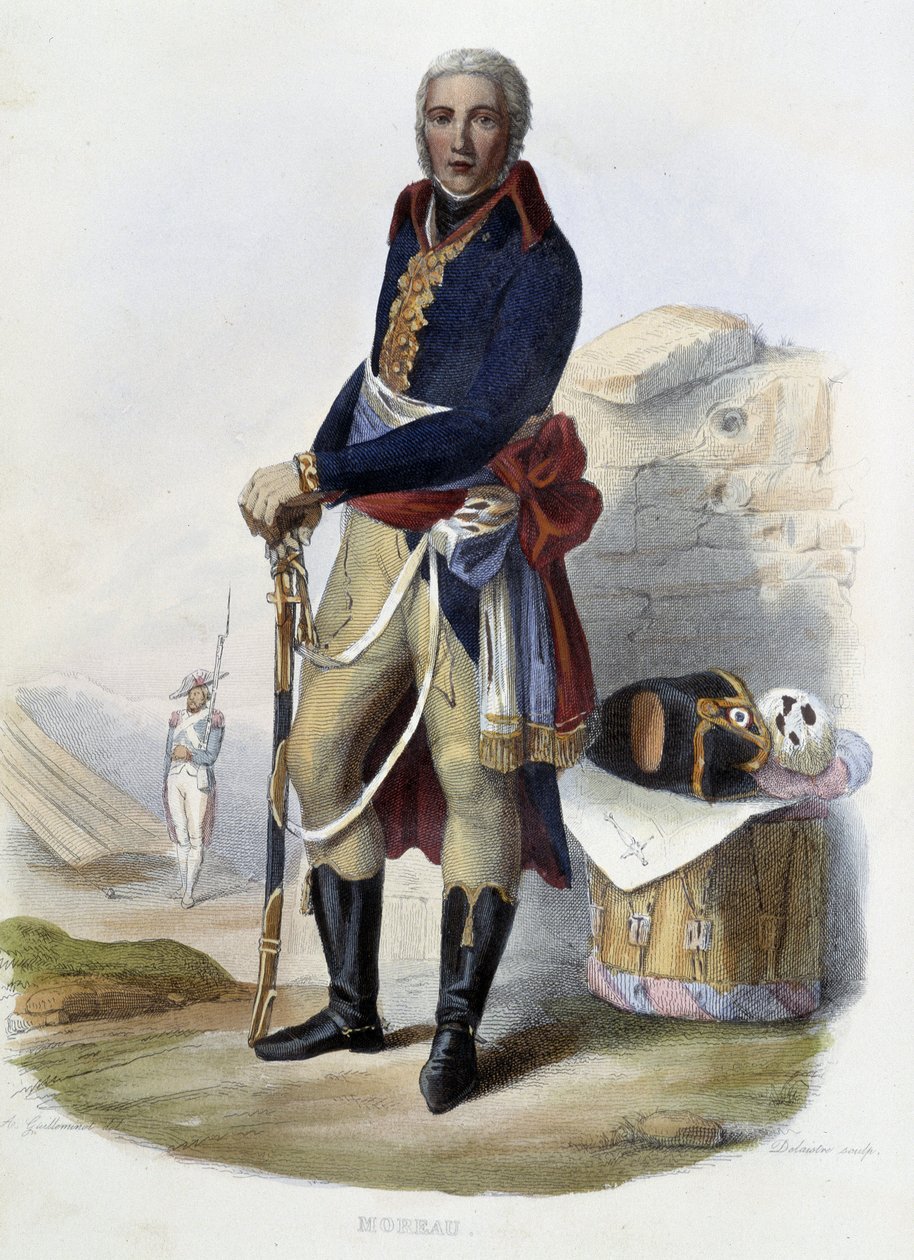 Porträtt av den franske generalen Jean Victor (Jean-Victor) Moreau (1763-1813) - i "" Le Plutarque francais", Ed. Mennechet, Paris av Unknown artist