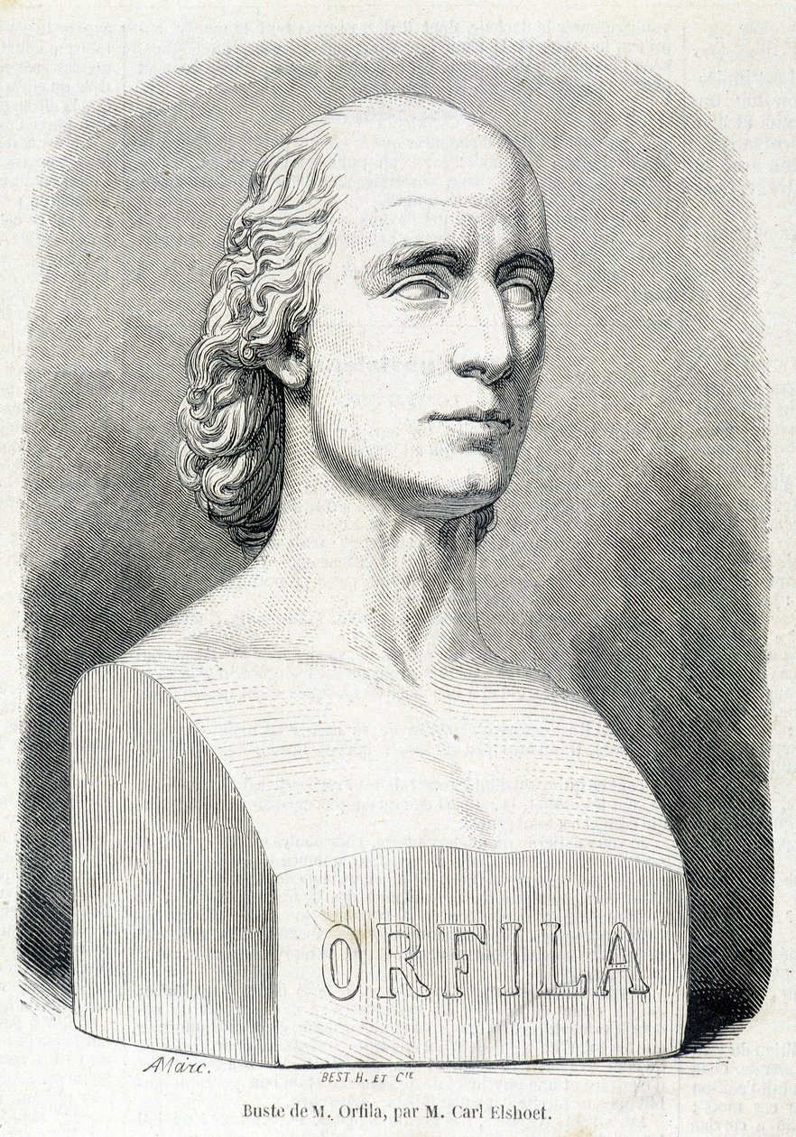Porträtt av den franske läkaren och kemisten Orfila (1787 - 1853). av Unknown artist