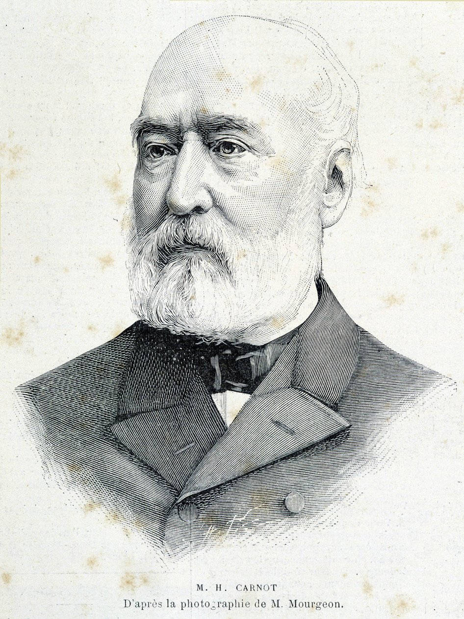 Porträtt av den franske politikern Lazare Hippolyte Carnot (1801 - 1888). Gravyr efter Mourgeons fotografi. av Unknown artist