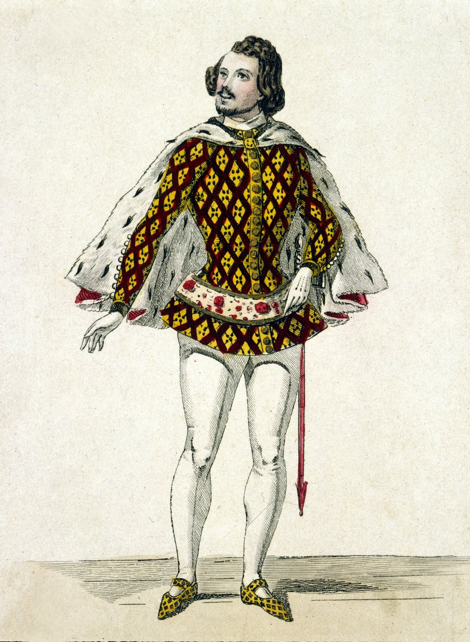 Porträtt av den franske tenoren Gilbert-Louis Duprez (1806 - 1896) i rollen som Fernando, i tredje akten av "La Favorite" av Donizetti i Paris. 1838. av Unknown artist