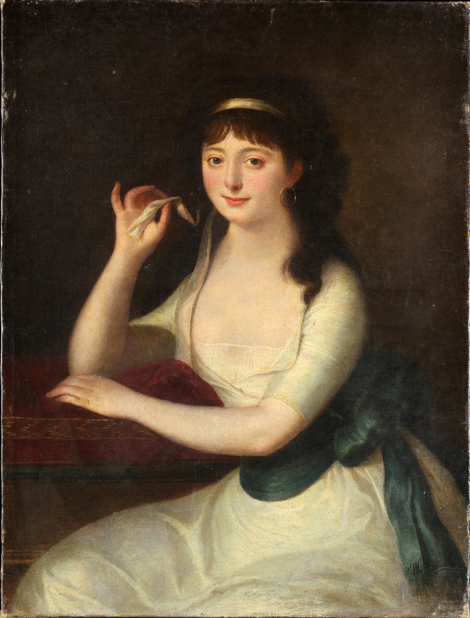 Porträtt av Genua-aristokraten Luigia Pallavicini (1772-1841) Markis och musa av poeter Anonym målning. 1800-talet. Gener, Galleria d