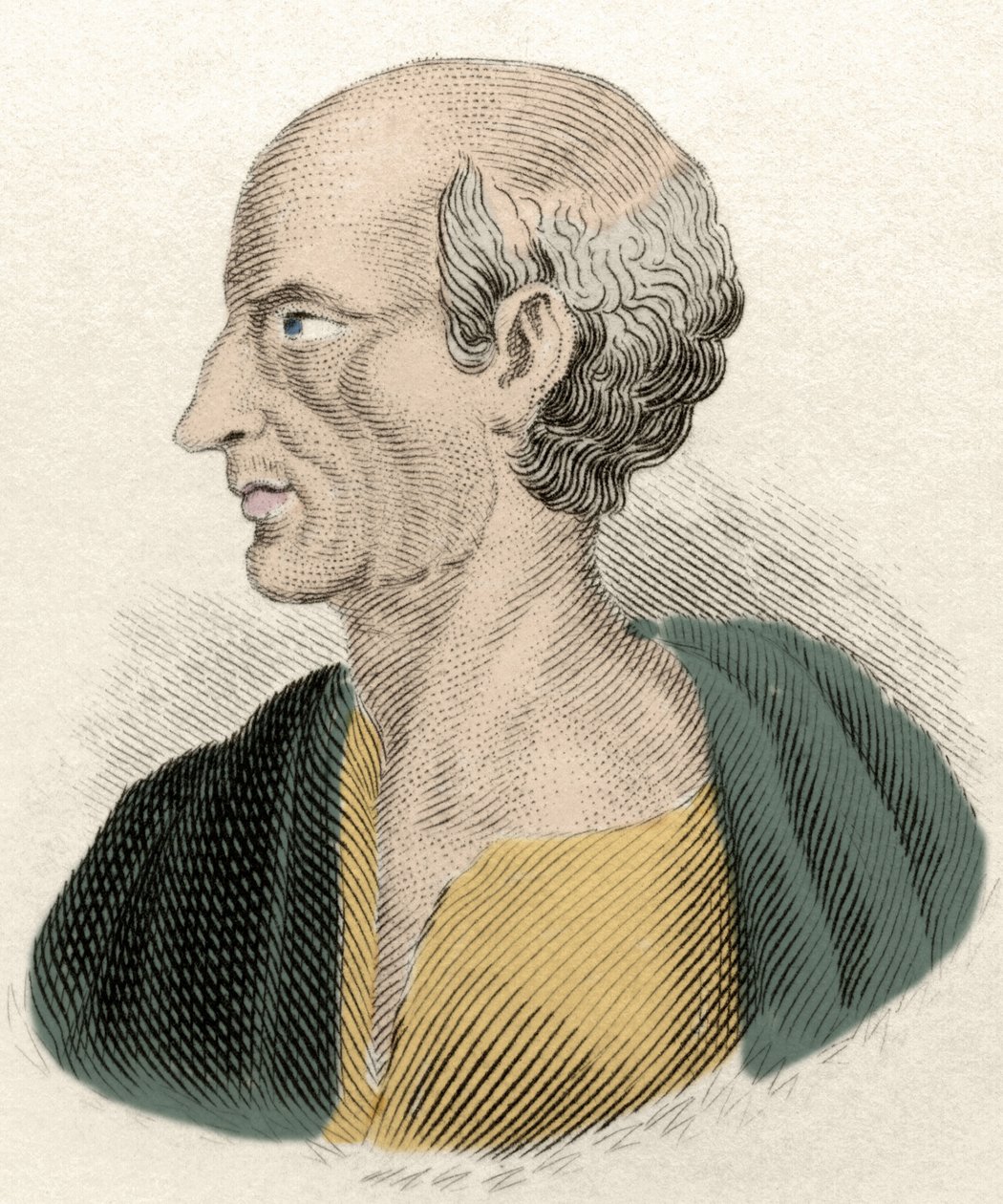 Porträtt av den grekiske filosofen Antisthenes (444-365 f.Kr.). av Unknown artist