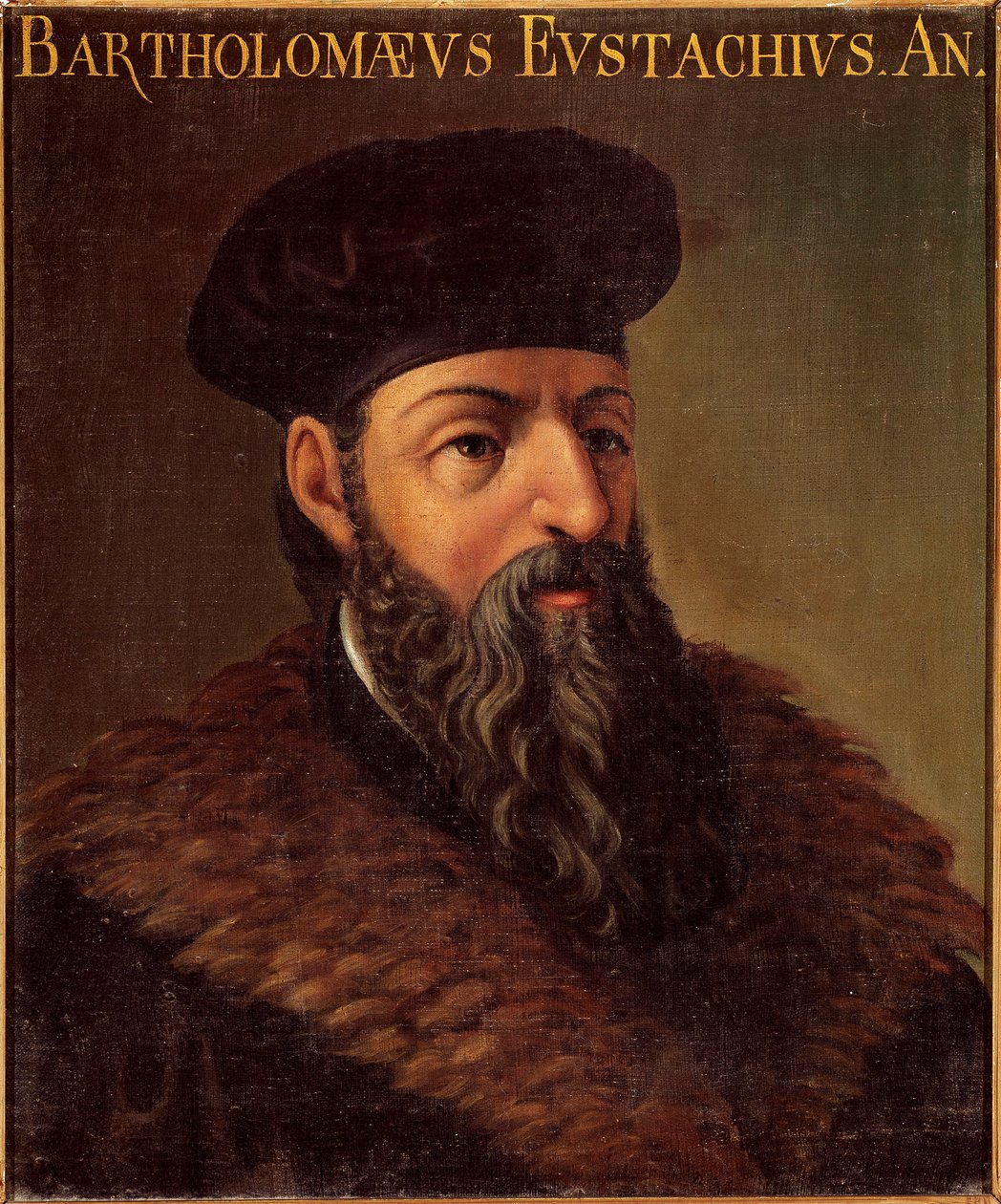 Porträtt av den italienske anatomen och läkaren Bartolomeo Eustachi (Barthelemy Eustache) (1505-1574) Anonym målning. 1500-talets Padua, Universite Italy - Porträtt av den italienske anatomen och läkaren Bartolomeo Eustachi (1505-1574). Anonym målning av Unknown artist