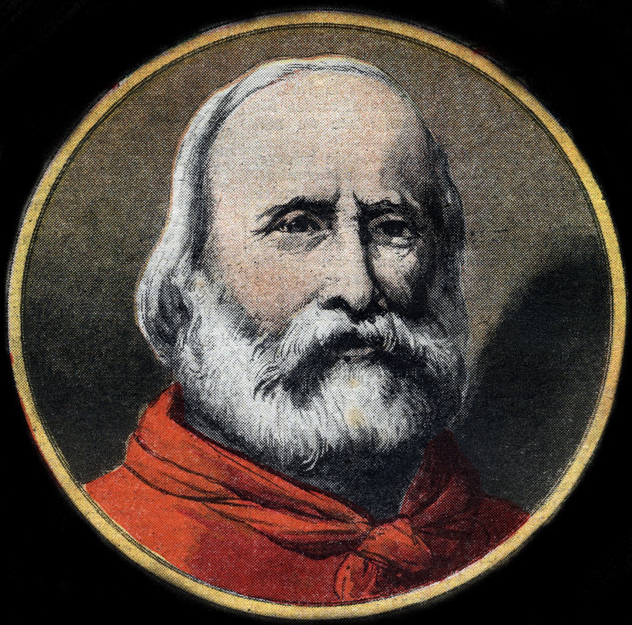 Porträtt av den italienska militären och politikern Giuseppe Garibaldi (1807-1882). Privat samling. av Unknown artist
