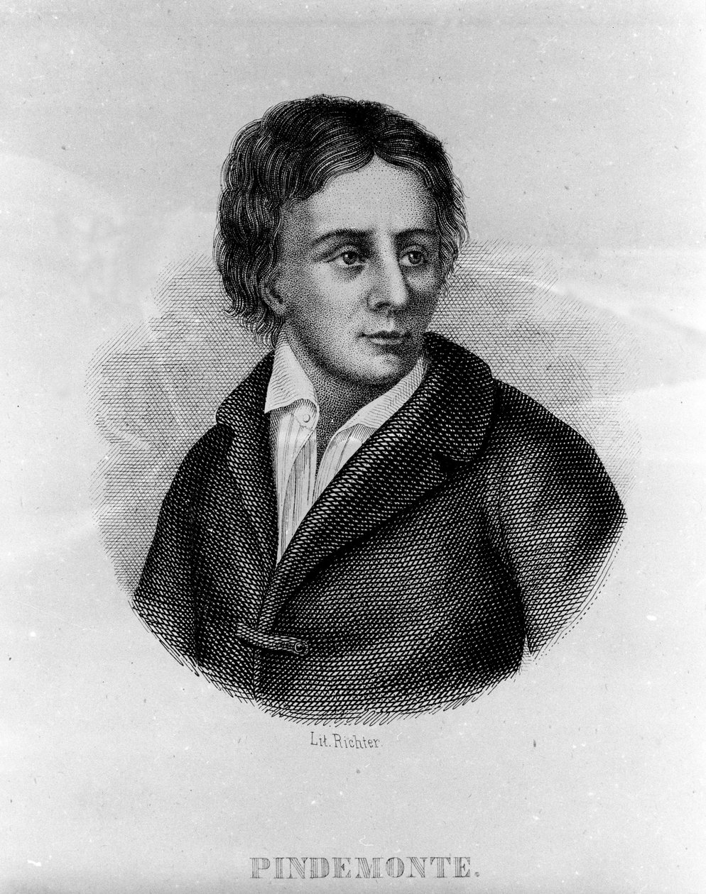 Porträtt av den italienske poeten Ippolito Pindemonte (1753-1828), vän till poeten och italienska dramatikern Ugo Foscolo (1778-1827) Gravyr från 1800-talet av Unknown artist