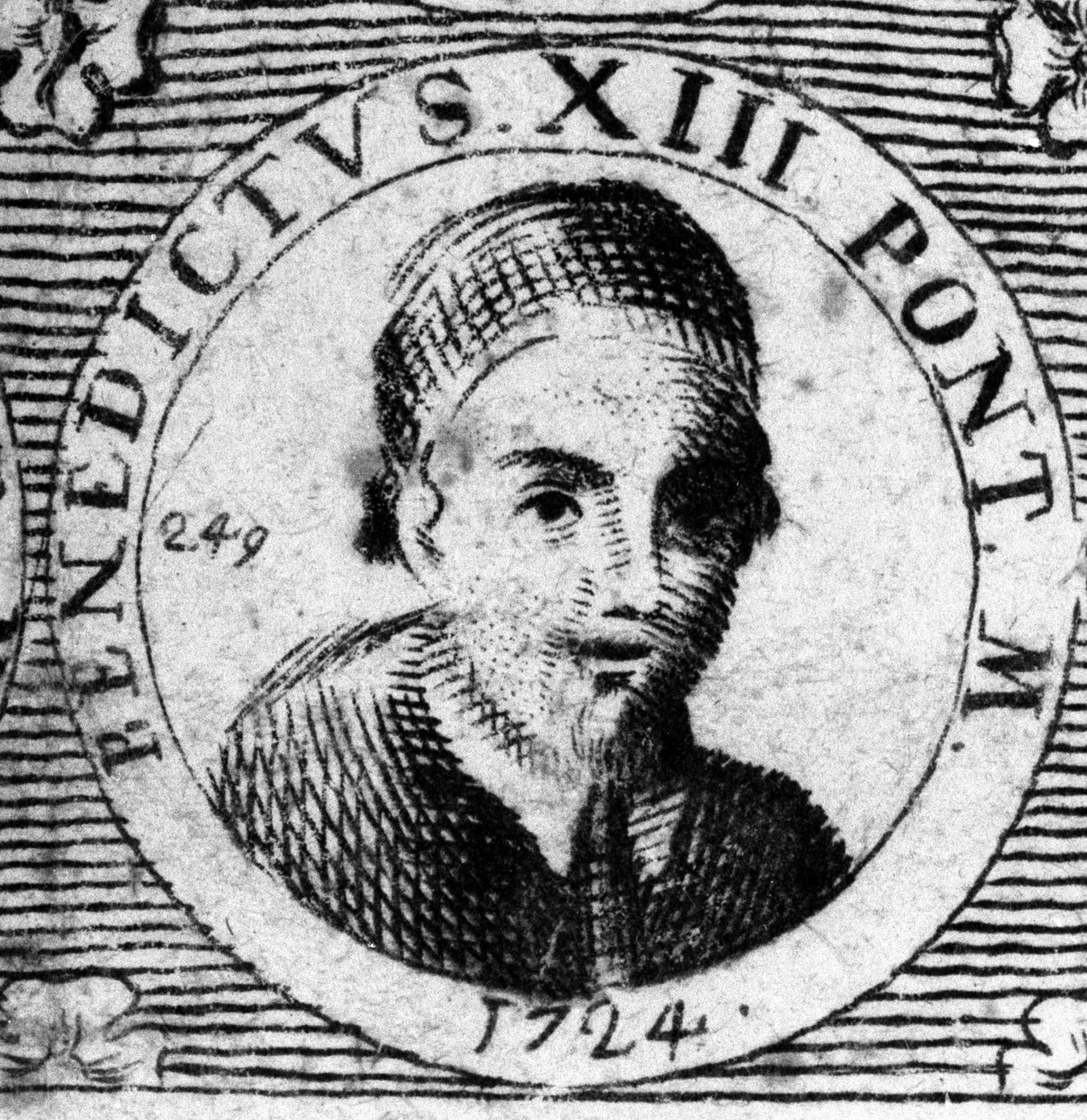Porträtt av påven (1724-1730) Benedikt XIII (1649-1730). av Unknown artist