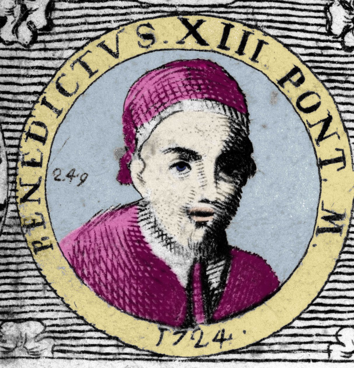 Porträtt av påven (1724-1730) Benedikt XIII (1649-1730). av Unknown artist