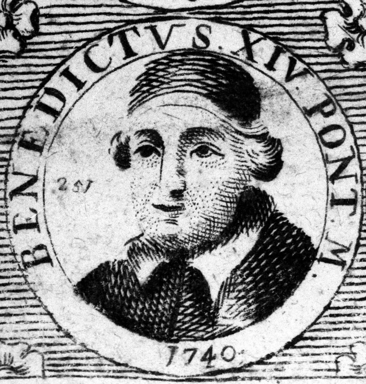 Porträtt av påven (1740-1758) Benedikt XIV (1675-1758). av Unknown artist