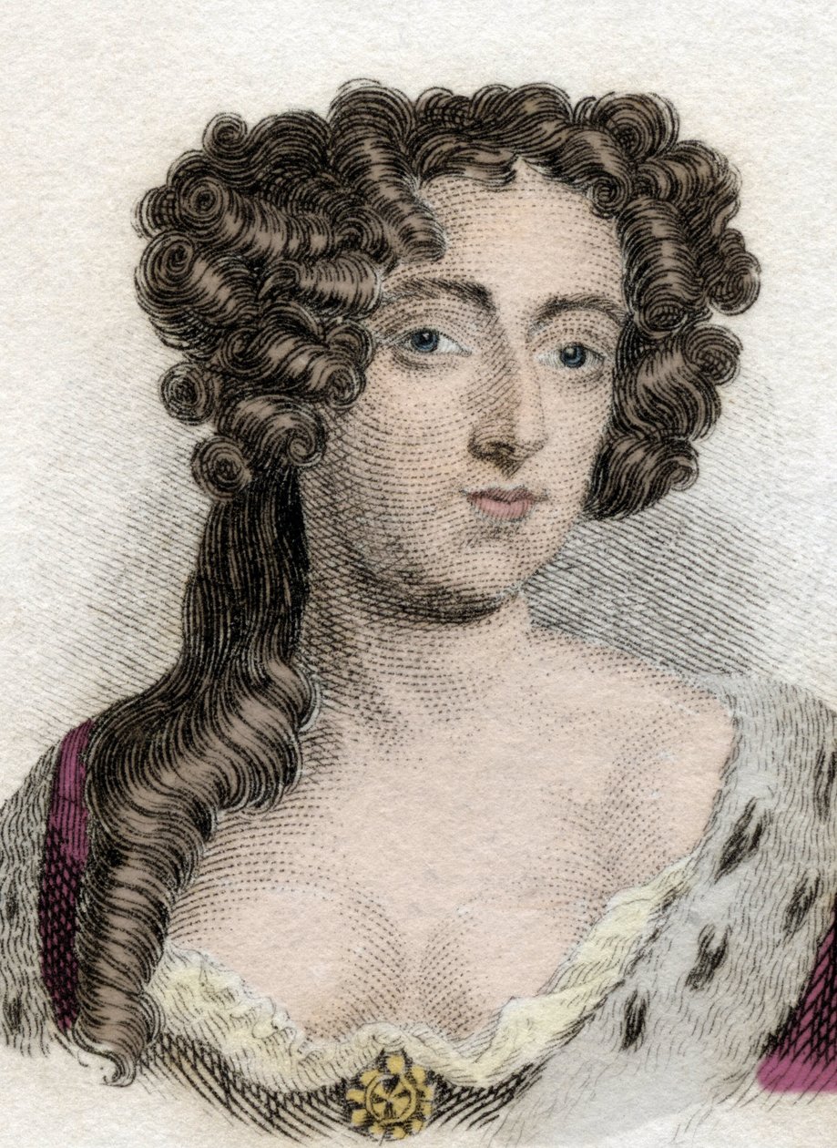 Porträtt av drottningen av England Mary II Stuart (1662-1694). av Unknown artist