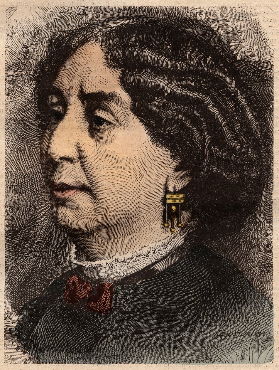 Porträtt av författaren George Sand (1804-1876) Aurore Dupin, baronessan Dudevant”” av Unknown artist