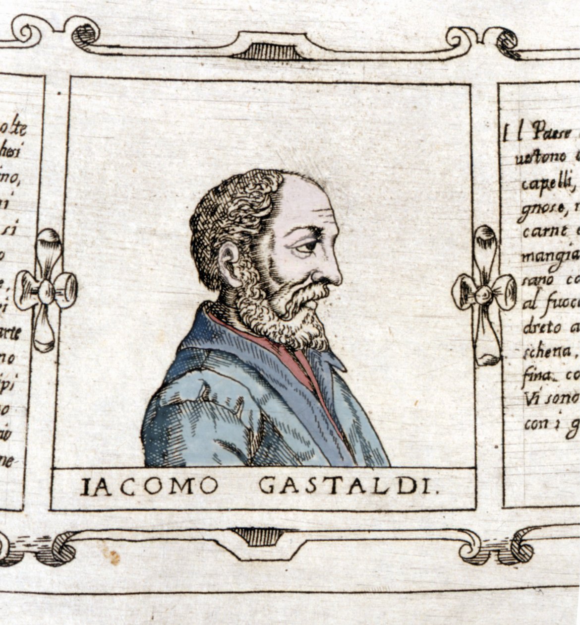 Porträtt av kartografen (geografen) Giacomo Gastaldi (? - 1566). av Unknown artist