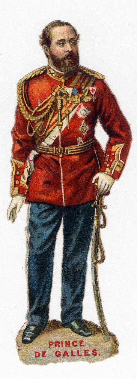 Porträtt av den framtida prinsen av Wales Edward VII (Edward 7), kung av Great Bratagne och Irland (1841-1910). Kromolitografi sent 1800-tal. Privat samling av Unknown artist