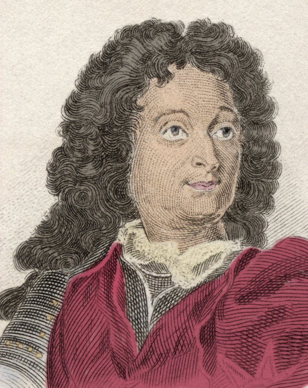 Porträtt av marekalen av Villars (Claude Louis Hector) (1653-1734), hertig av Villars, prins av Martigues, viscount av Melun. Gravyr av 1800-talet. av Unknown artist