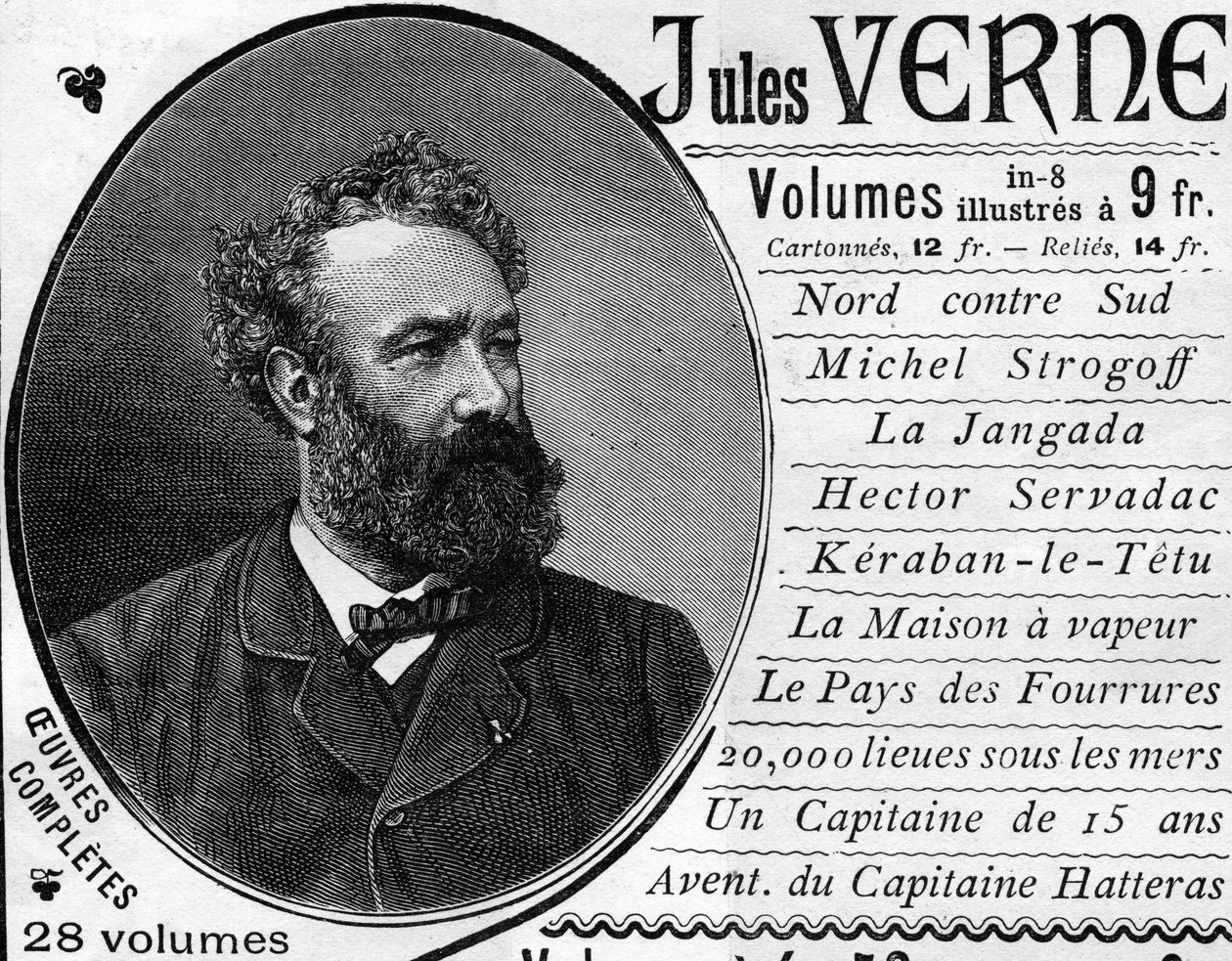 Porträtt av författaren Jules Verne (1828-1905) 1887. av Unknown artist
