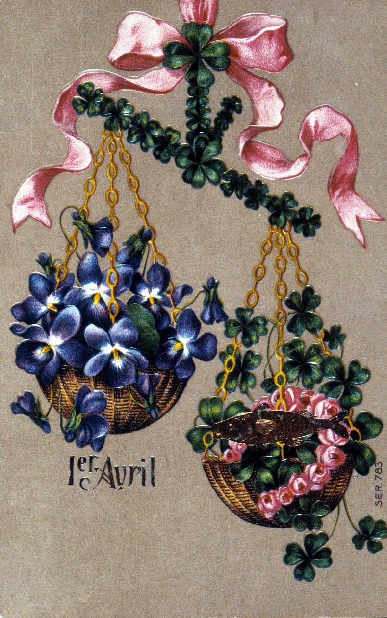 Vykort för 1 april. av Unknown artist