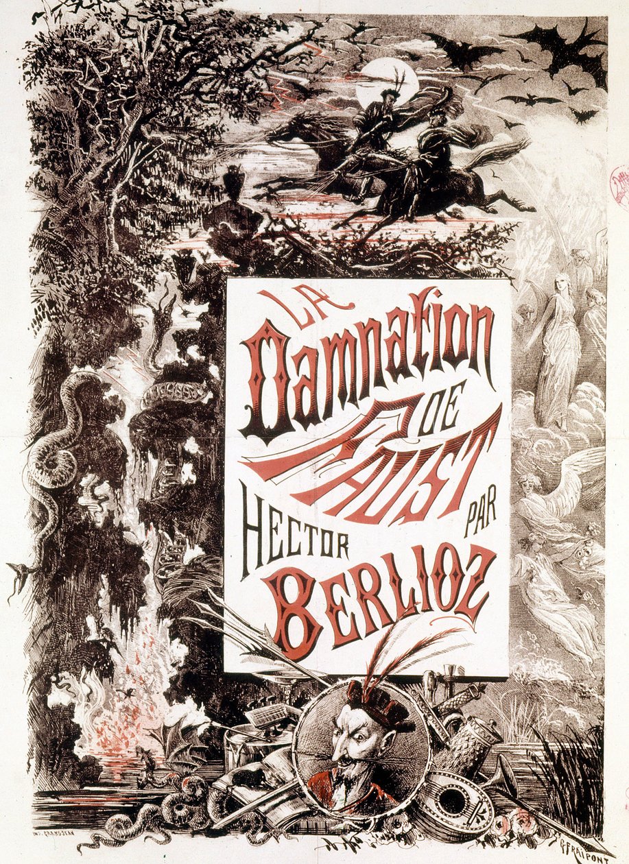 Affisch av La Damnation de Faust av Hector Berlioz. sd. slutet av 1800-talet. av Unknown artist