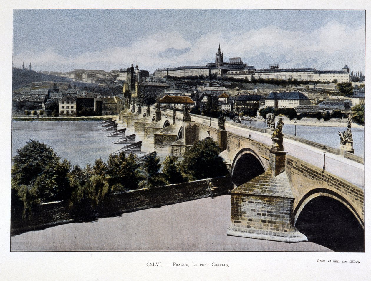 Prag, Karlsbron, sent 1800-tal av Unknown artist