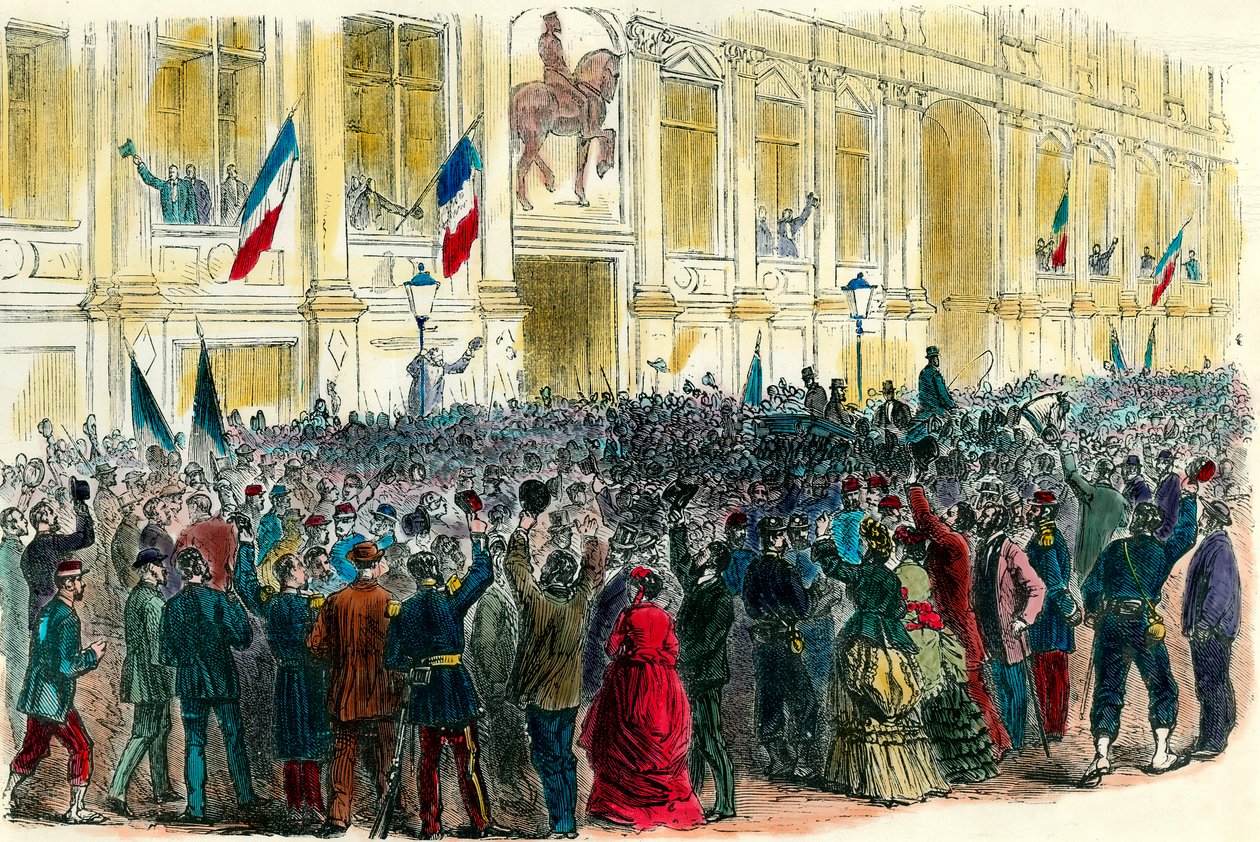 Proklamationen av den tredje republiken i Paris stadshus den 4 september av Unknown artist
