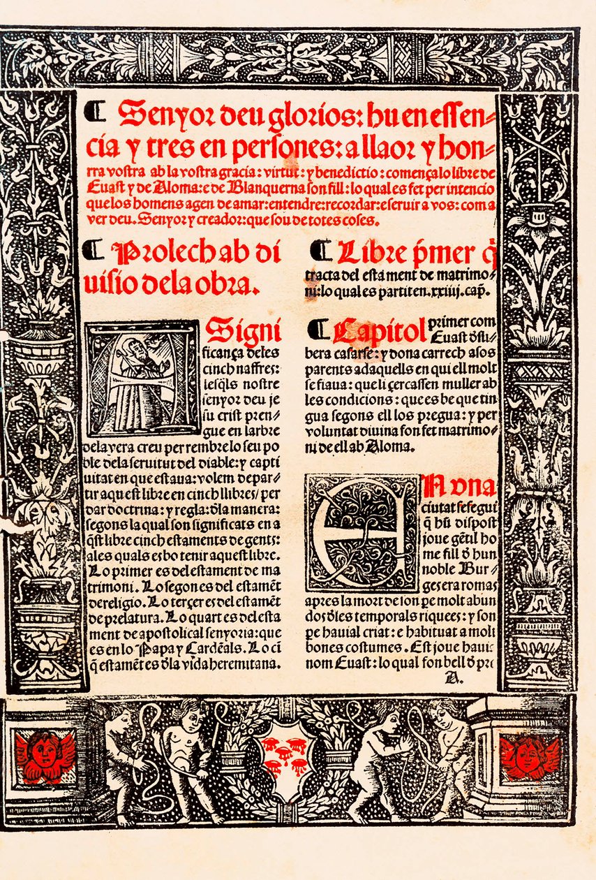 Prolog till "" Blanquerna "" av Raymond Lulle på katalanska Ramon Llull, på spanska Raimundo Lulio (Lullo) (Lull), katalansk filosof, teolog och poet (1235-1315) av Unknown artist