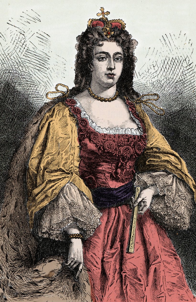 Drottning Anne - Porträtt av Anne Stuart (1665-1714), drottning av England, Irland och Skottland - av Unknown artist