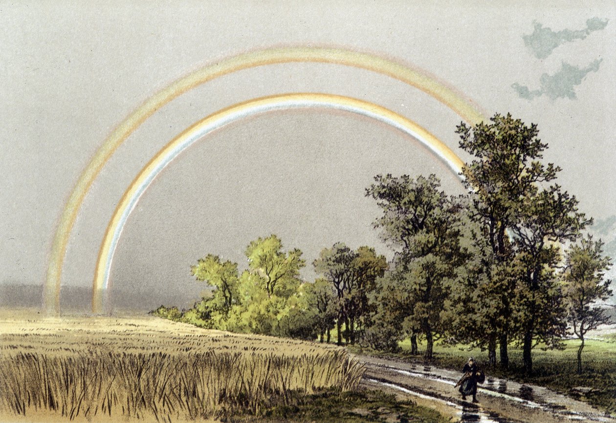 Rainbow - i "" Atmosfären: beskrivning av naturens stora fenomen"" av Camille Flammarion av Unknown artist