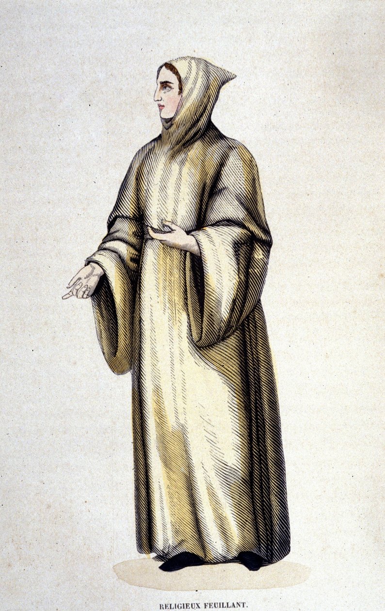 Religiös Feuillant, Citeauxorden, reformerad av Jean de La Barrière. Gravyr av 1800-talet. av Unknown artist