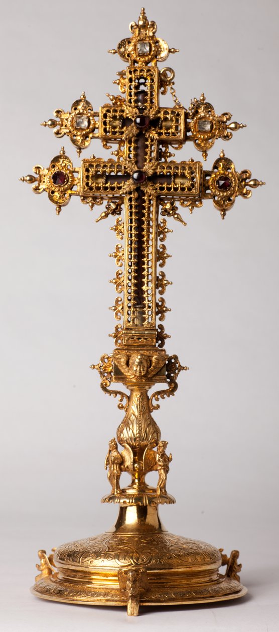 Relikviekors. Metallsmide med juveler. Ursprungsklostret (Saint-Amand Tournai, fd Elnone. 1500-talet. av Unknown artist