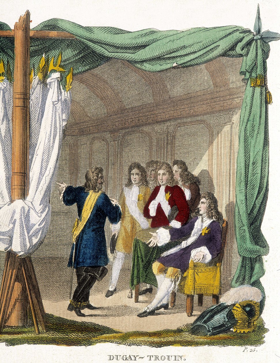 Rene Duguay Trouin (Duguay-Trouin) (Rene Trouin du Gue dit) (1673-1736) före kung Ludvig XIV (1638-1715). Gravyr av 1800-talet. av Unknown artist
