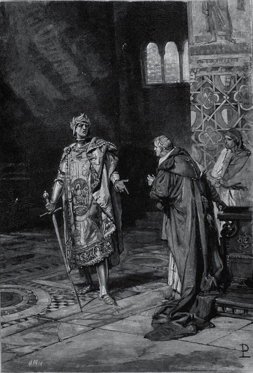 Representation av Cola di Rienzo (1314-1354), det romerska folkets tribun. Illustration av slutet av 1800-talet av Unknown artist